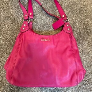 Coach Fuchsia Leather Shoulder Bag